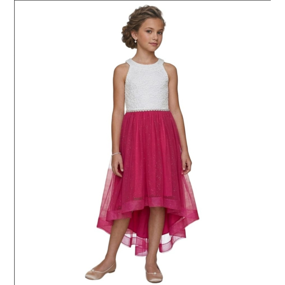 Girls Speechless Formal Dress Size 12 Pink White